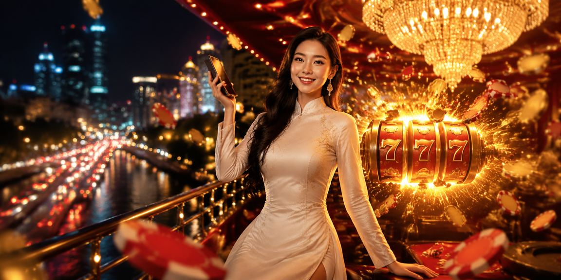 Người chơi thưởng thức slot game cao cấp tại TP.HCM với trang phục áo dài truyền thống