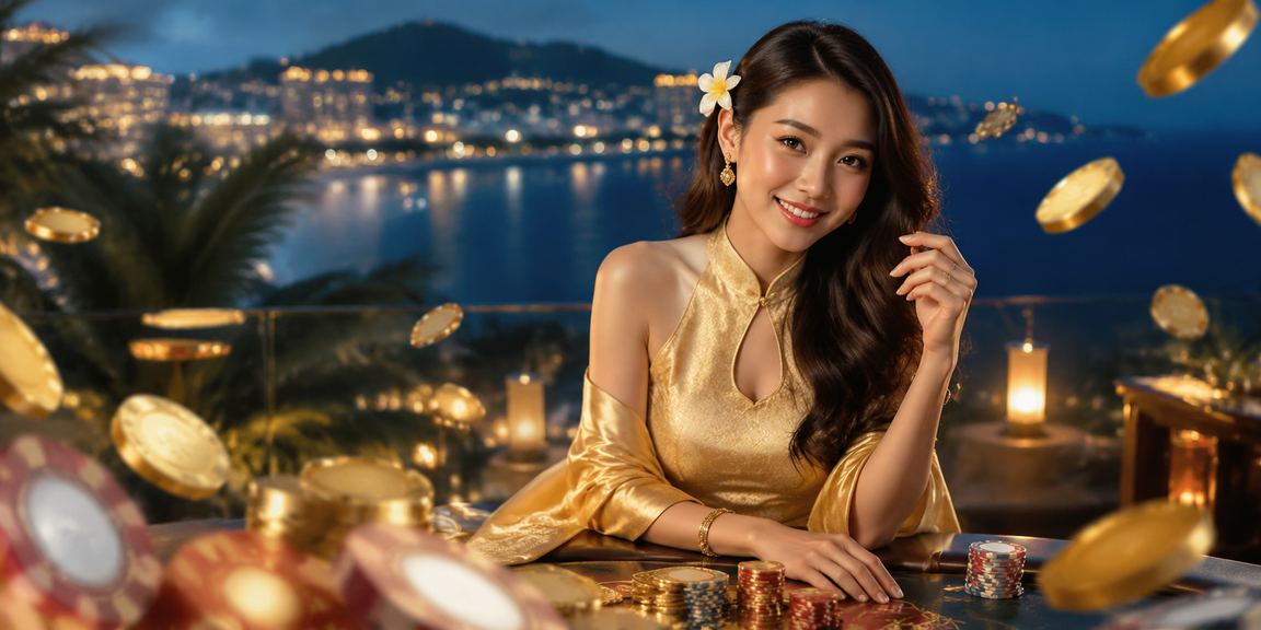 Người phụ nữ mặc áo dài chơi bài tại khu nghỉ dưỡng Phú Quốc
